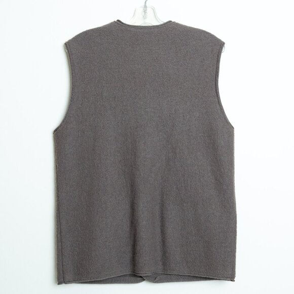 Selected Homme Boiled Wool Vest Mens Medium Brown Gillet - Picture 4 of 11